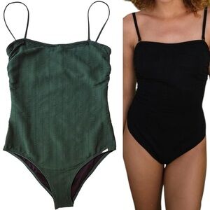 NWT Prism Italy Bathsheba Swimsuit in Green Minimalist Modest Size 42 US 6